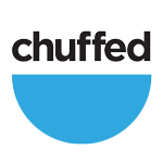 Chuffed.org logo, blue 150px