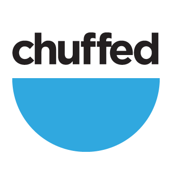 Chuffed.org logo, blue 350px